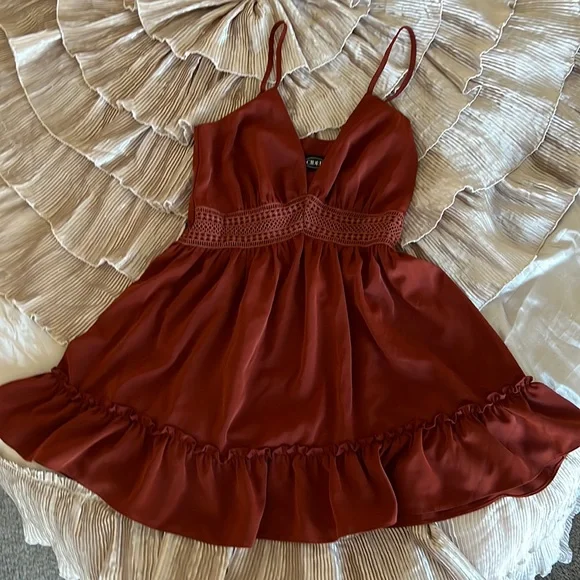 Cider | Dresses | Cider Brown Ruffle Dress Brand New | Poshmark Cider | Dresses | Cider Brown Ruffle Dress Brand New | Poshmark